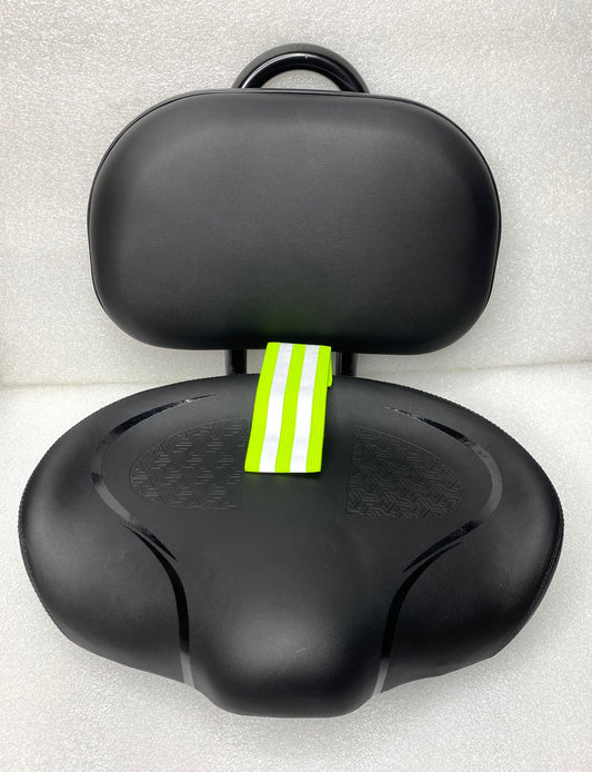 noseless Oversized Universal Bike Saddle Seat With Backrest, Black