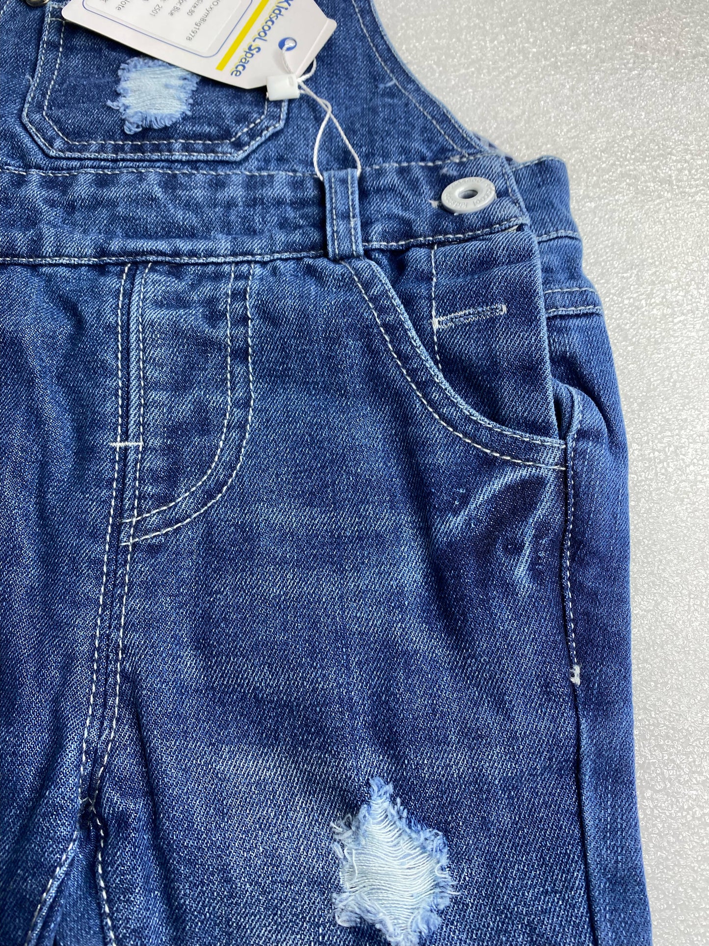 New Kidscool Space Size 12-18 M Baby Overall Small Bib Pocket Denim Workwear