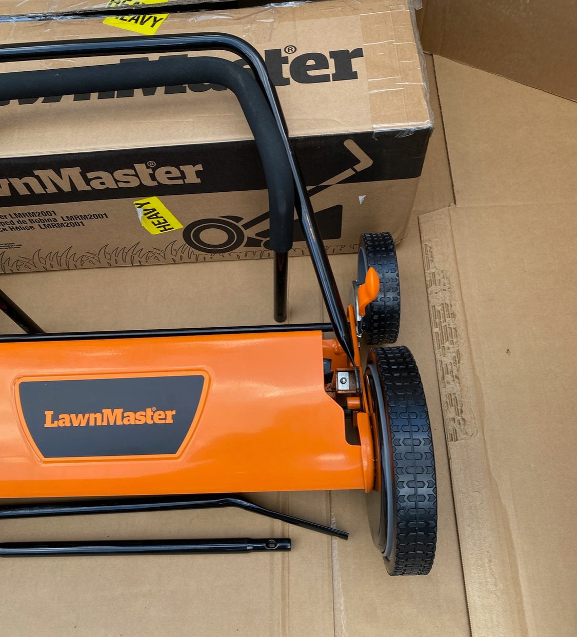 LawnMaster 20” 5-Blade Push Reel Lawn Mower, Orange/Black