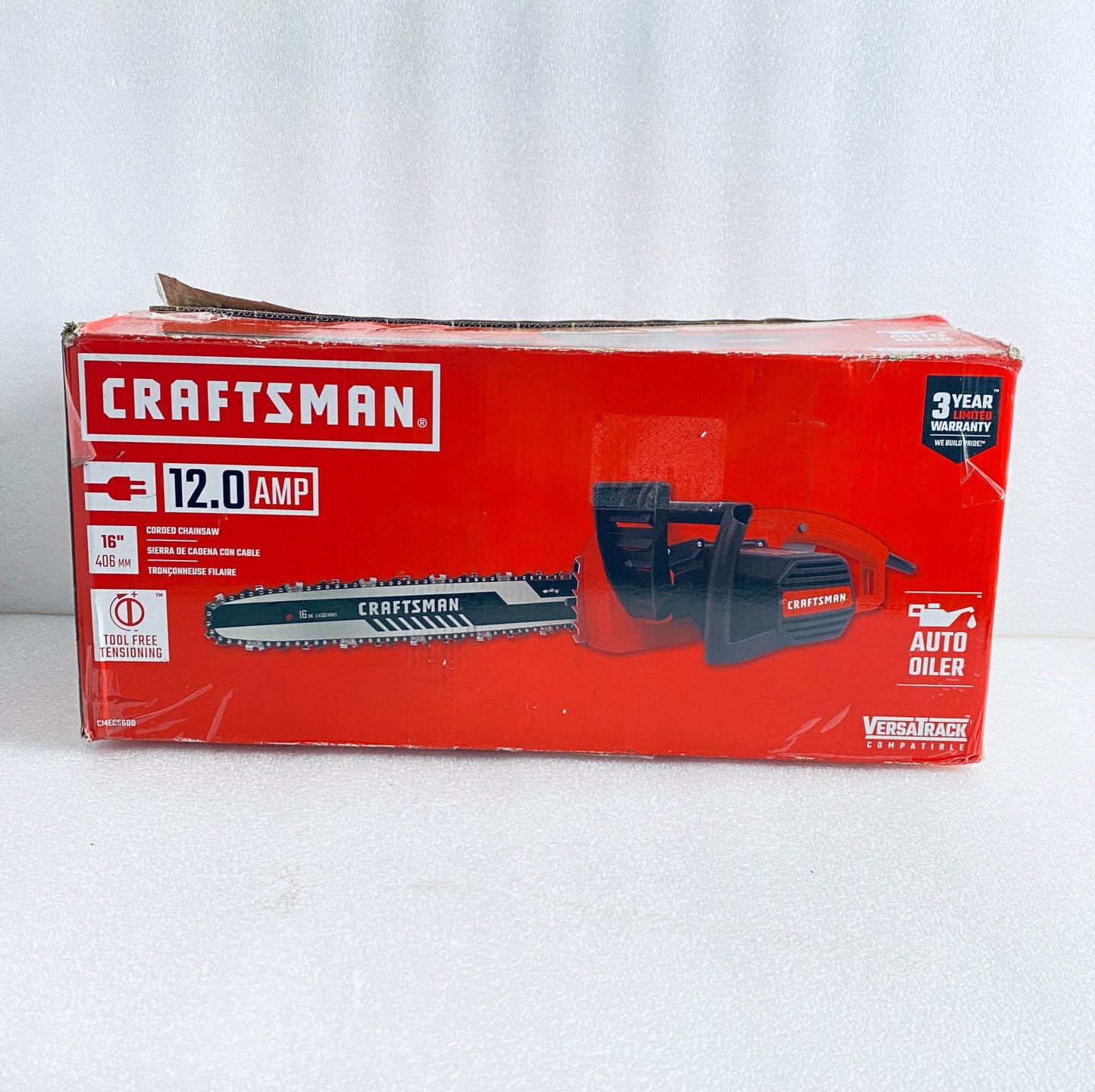 New Other CRAFTSMAN 16" 12 Amp Electric Corded Chainsaw, Red/Black