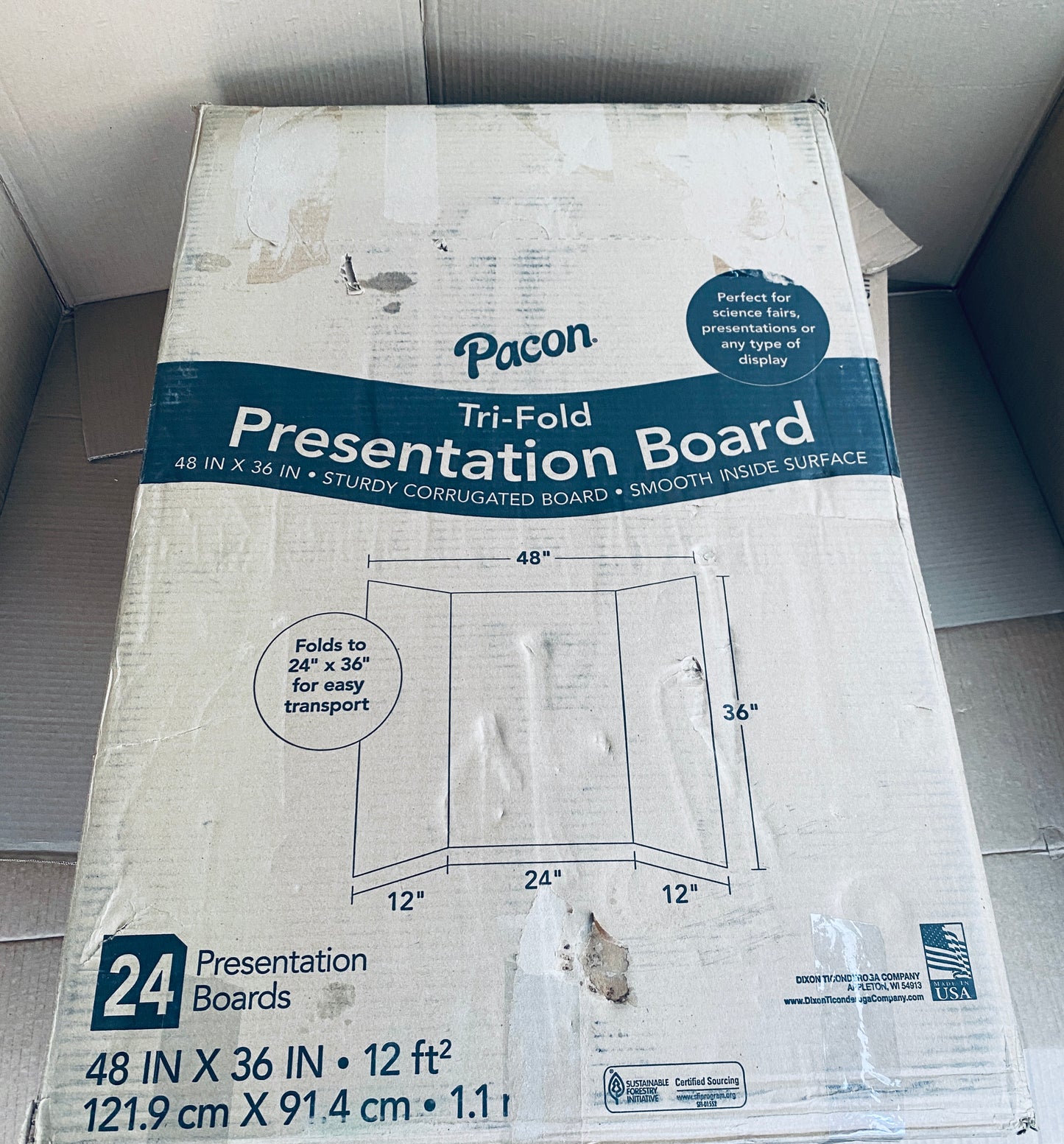 Set Of 24 - New Other Pacon Spotlight White Headers Corrugated Presentation Boards