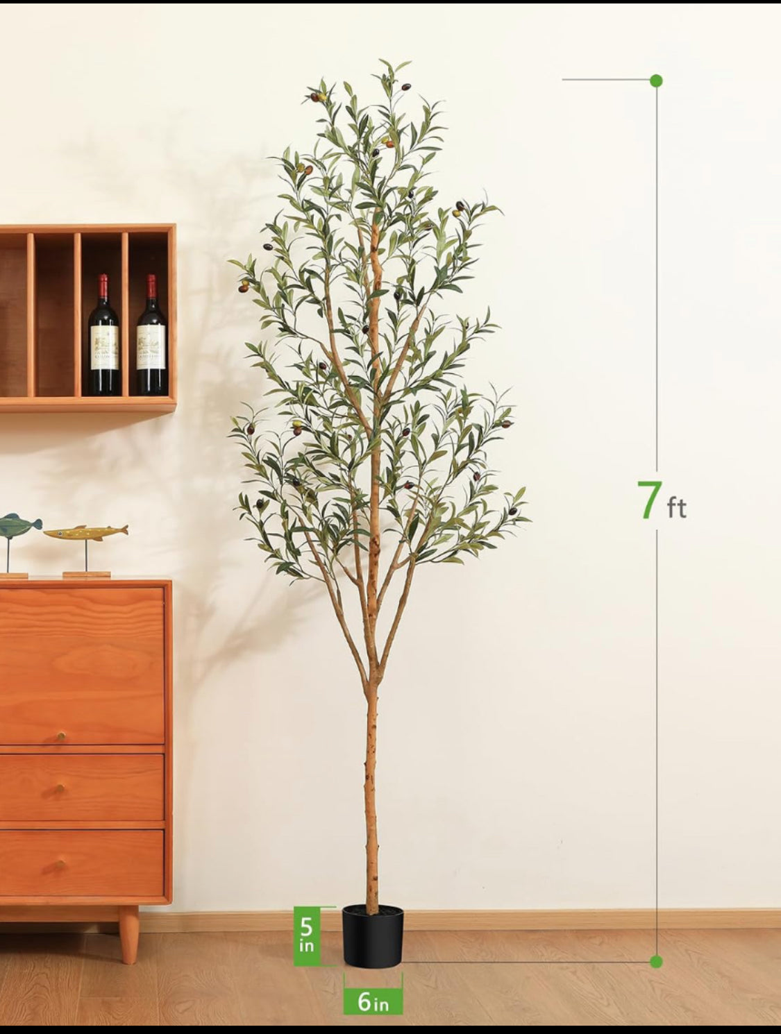 New Other Kazeila 7FT Artificial Olive Tree, Real Wood Trunk & Silk Leaves