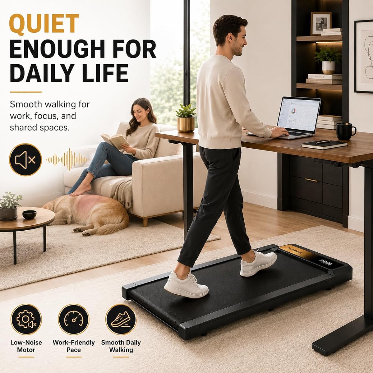 New Open Box GKYET Walking Treadmill Pad W/ 8% Incline, 2.5HP & 265lb. Capacity