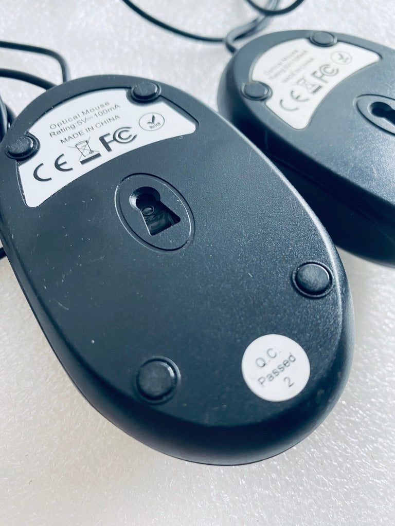 Lot Of 2 - Optical USB Mouse, Black/Silver