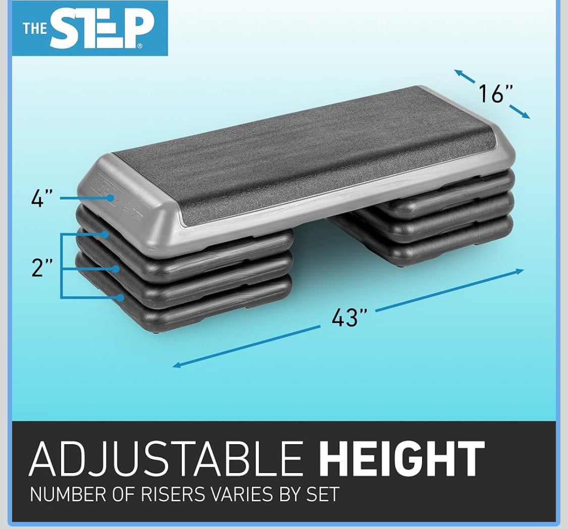 New Other The STEP Original Exercise Step Platform Stepper W/ 4 Stackable Risers