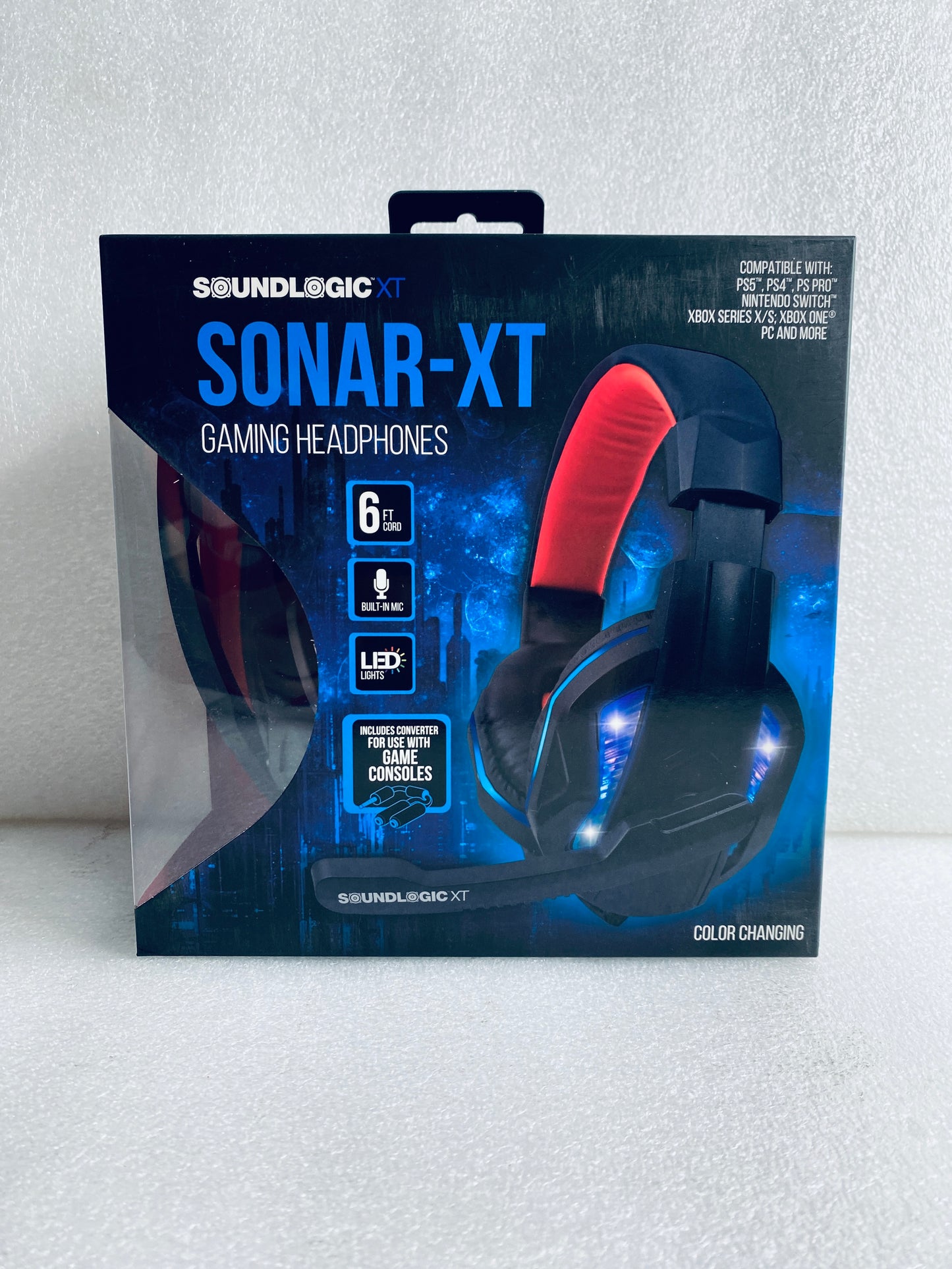 Lot Of 2 - New SoundLogic XT Sonar-XT LED Gaming Headphones With Microphone