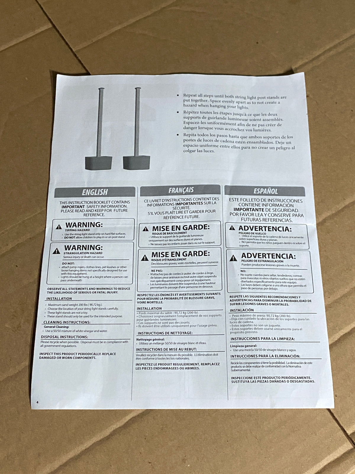 Set Of 2 – New Open Box Step2 Firefly Outdoor String Light Pole Stand Planter