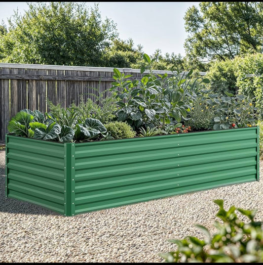 New YITAHOME 8’ x 4’ x 2’ Galvanized Raised Garden Bed/Metal Planter Box, Green