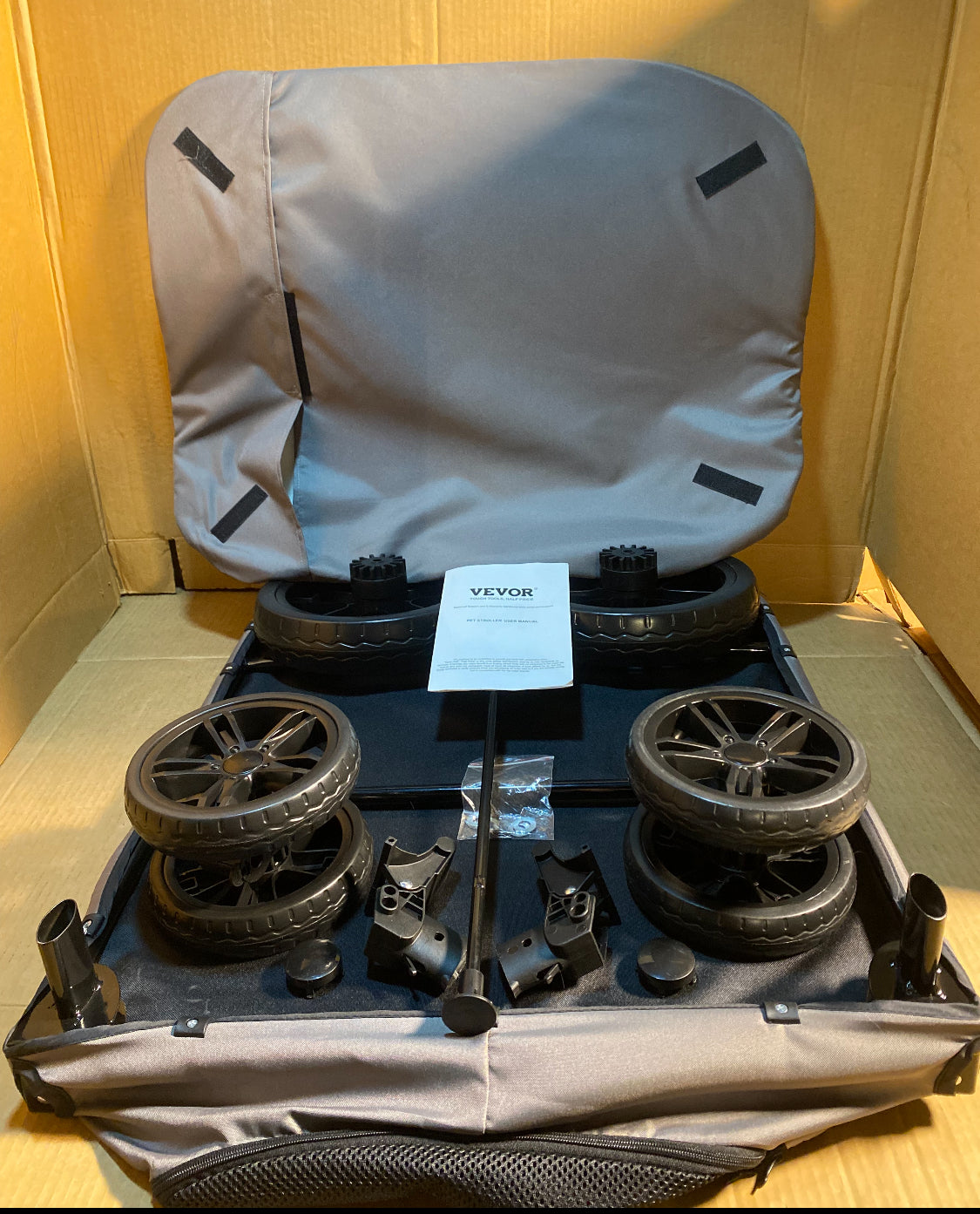 Like New VEVOR 4 Wheel Pet Stroller/Carrier With Brakes, 160lb Weight Capacity