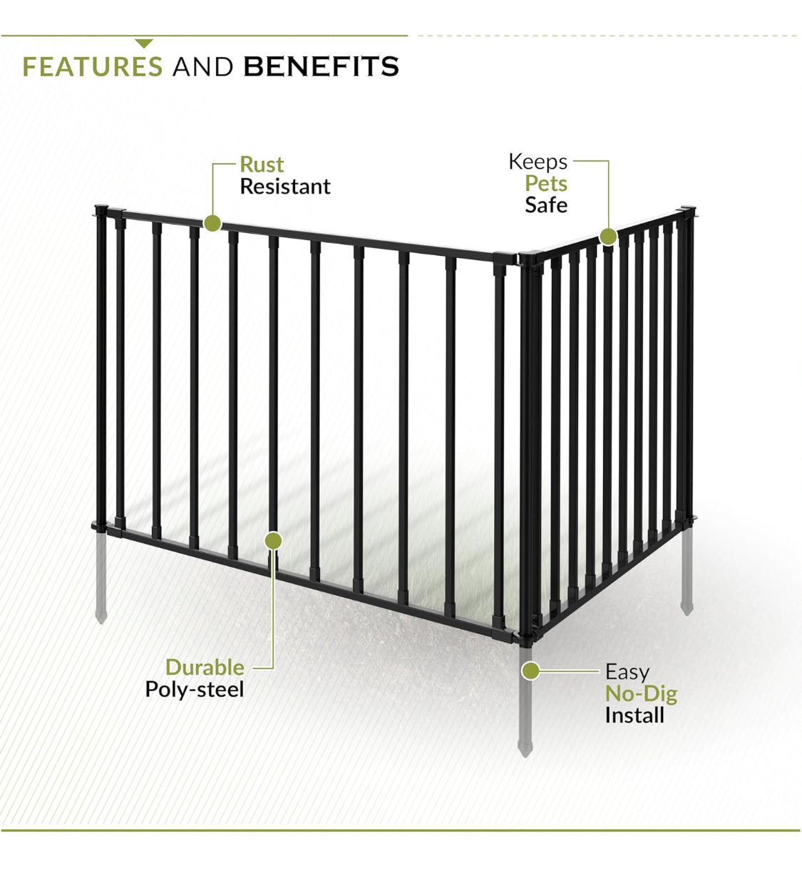 New Other Zippity 35” H x 42” W 2 Panel Poly-Steel Fence Kit For Pets, Black