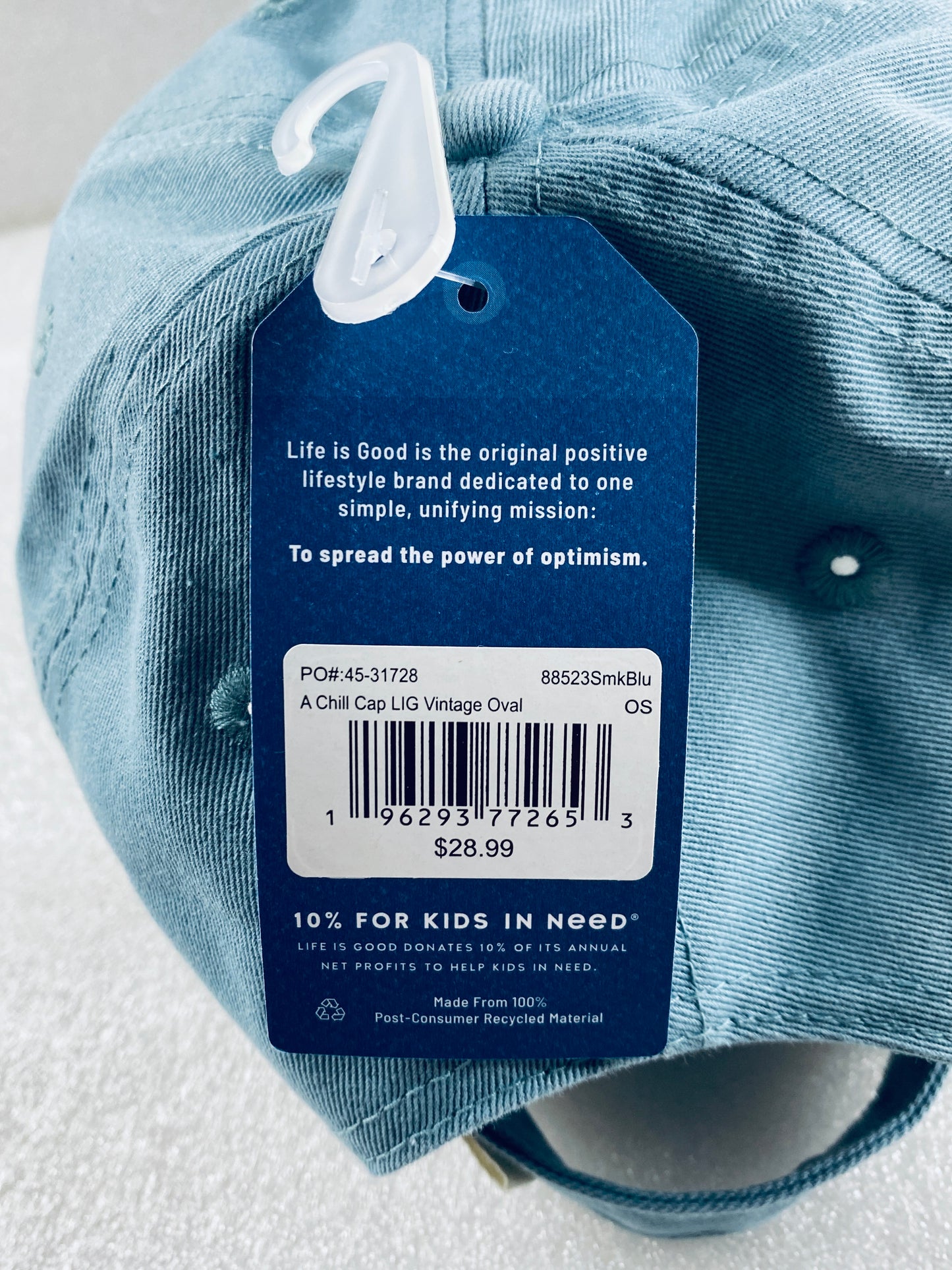 New Life Is Good Adult Unisex Vintage Smokey Blue Oval Chill Cap, Size OS