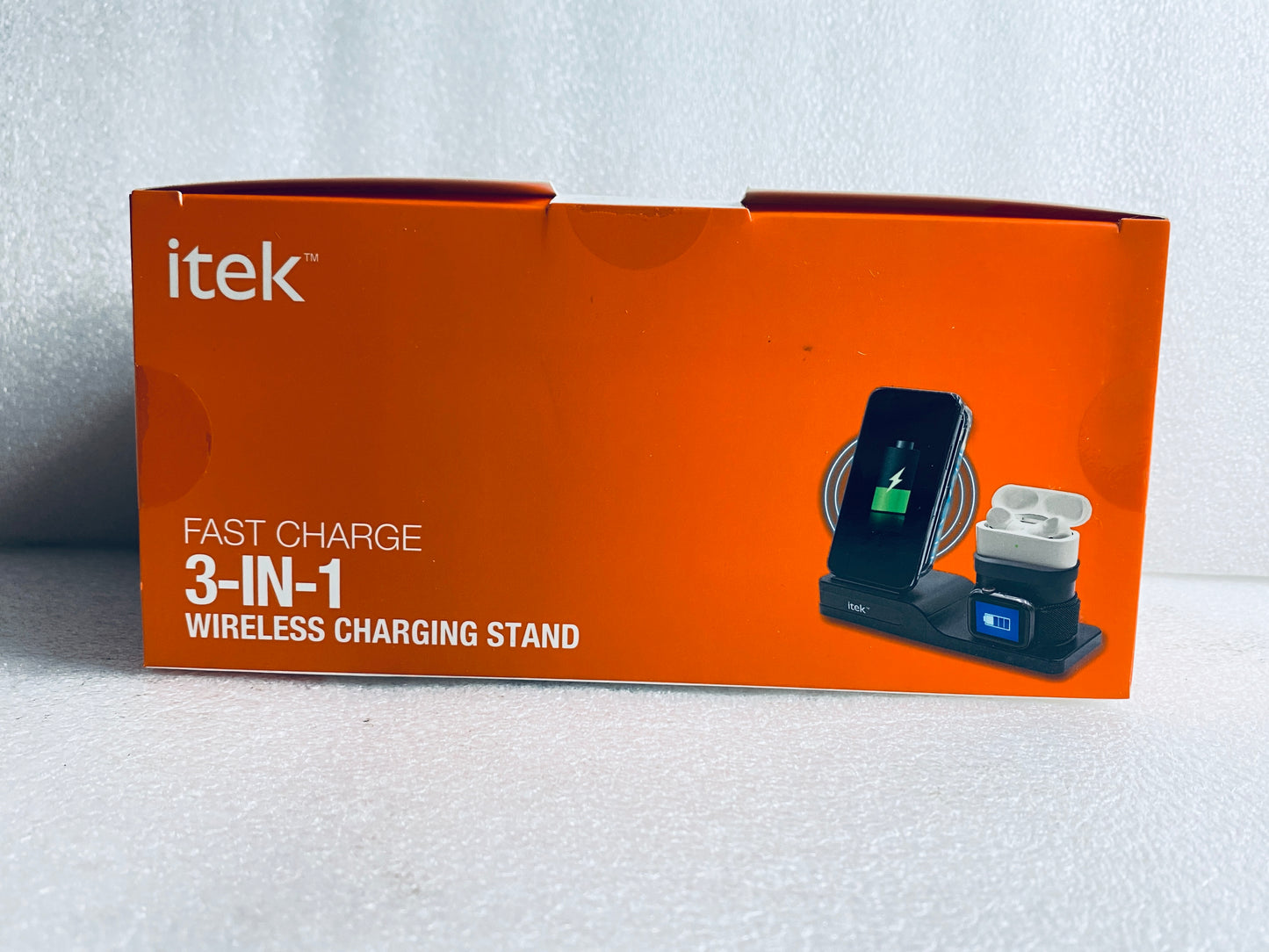 Lot Of 2 - New Itek 3-in-1 Qi Wireless Charging Stand, USB-C Cable, Black