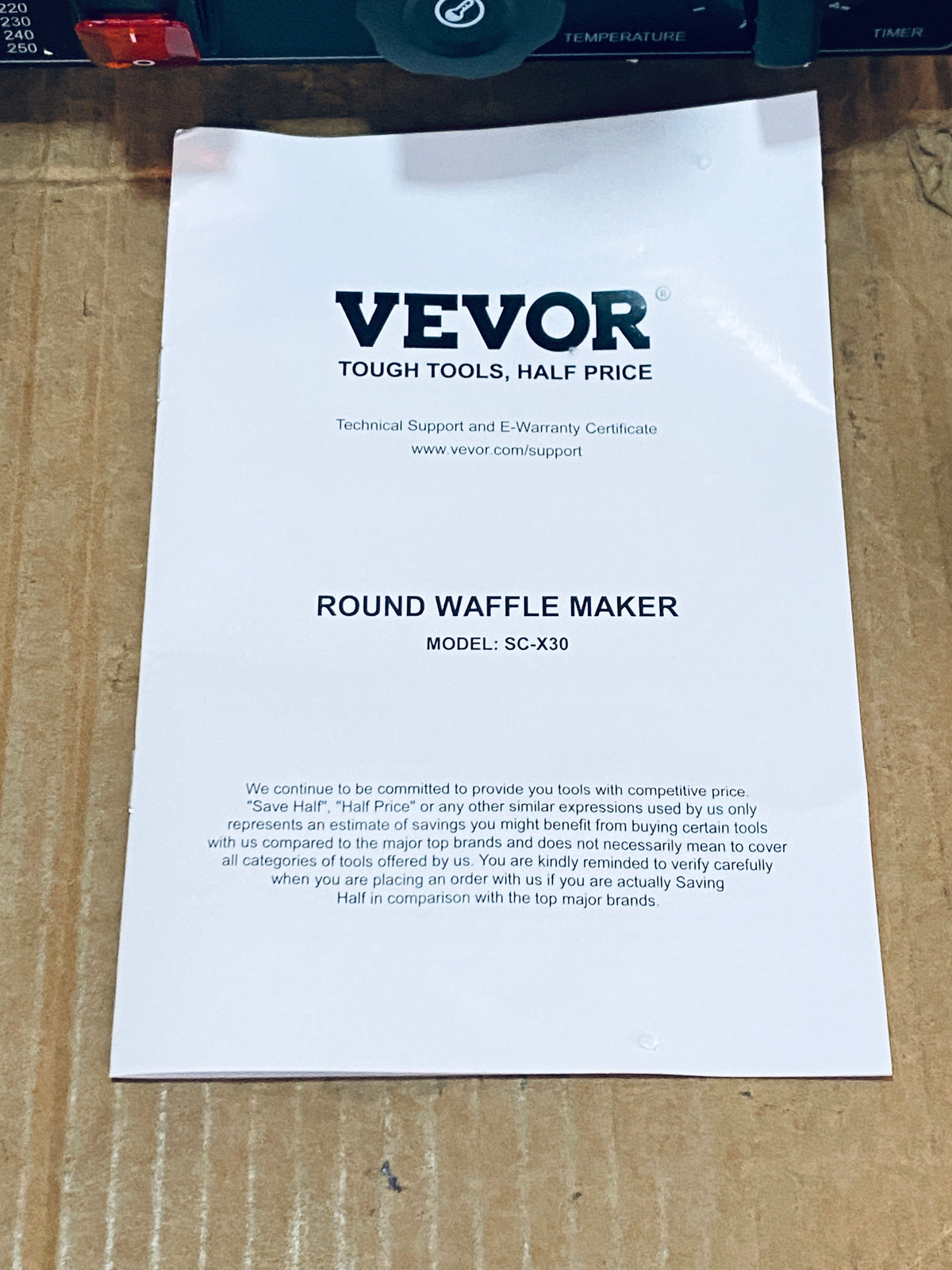 New Open Box VEVOR Commercial Electric Waffle Maker 30 Pcs, Stainless Steel