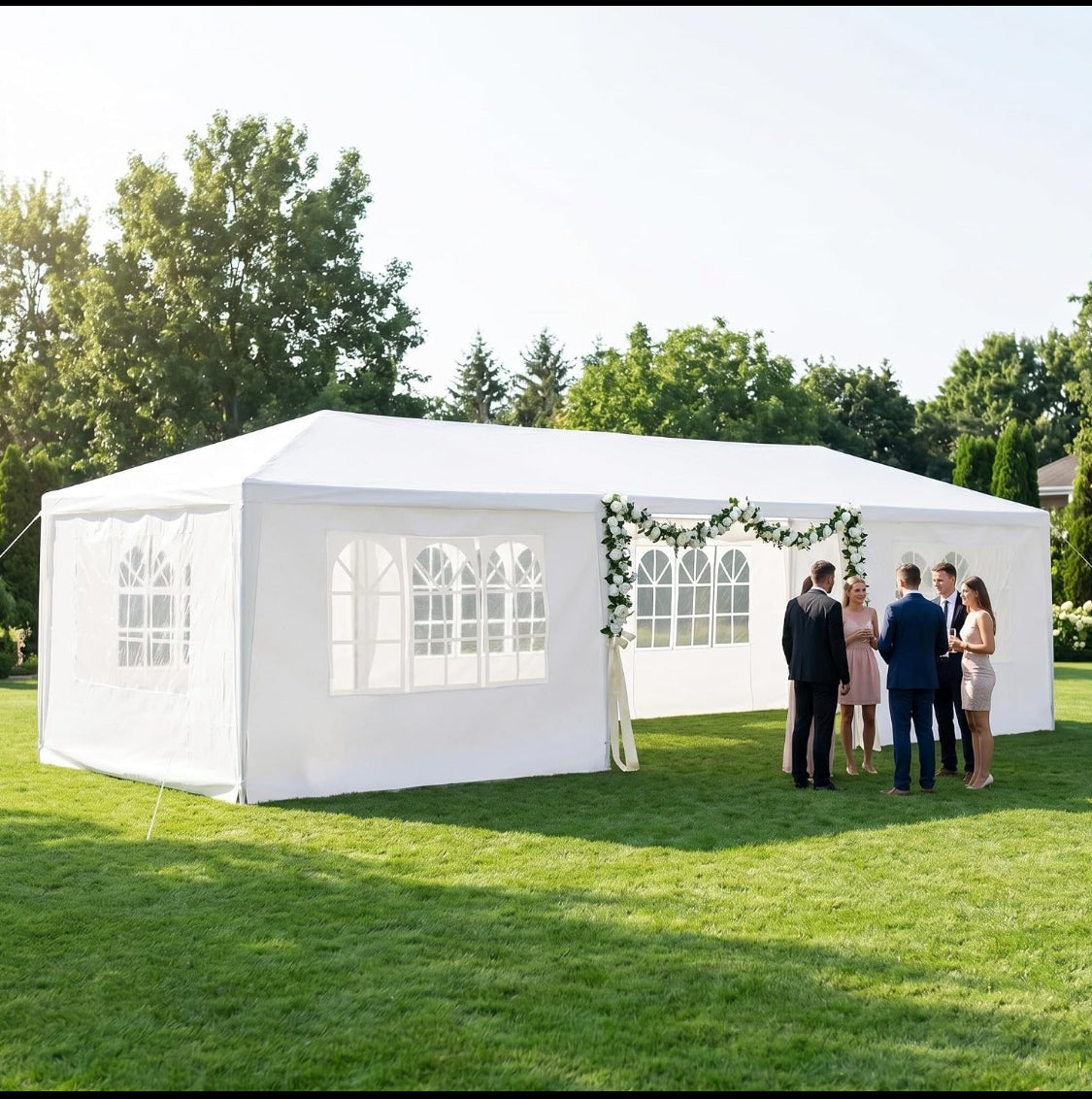 New Other TryGoal 10’ x 30’ Canopy Tent Outdoor Party Tent with Sidewalls, White