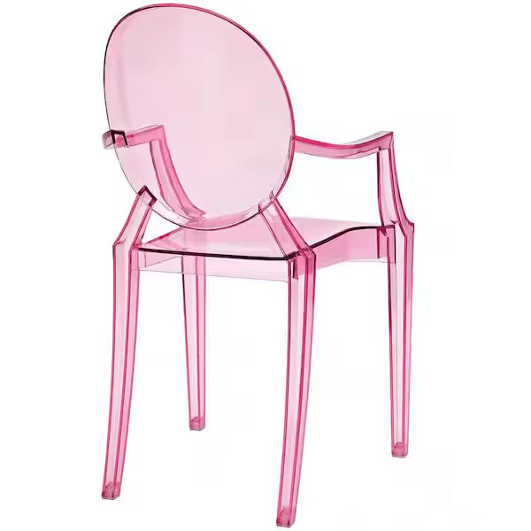 New Other Modway 36” Casper Pink Plastic Dining Arm Rest Chair With Gloss Finish