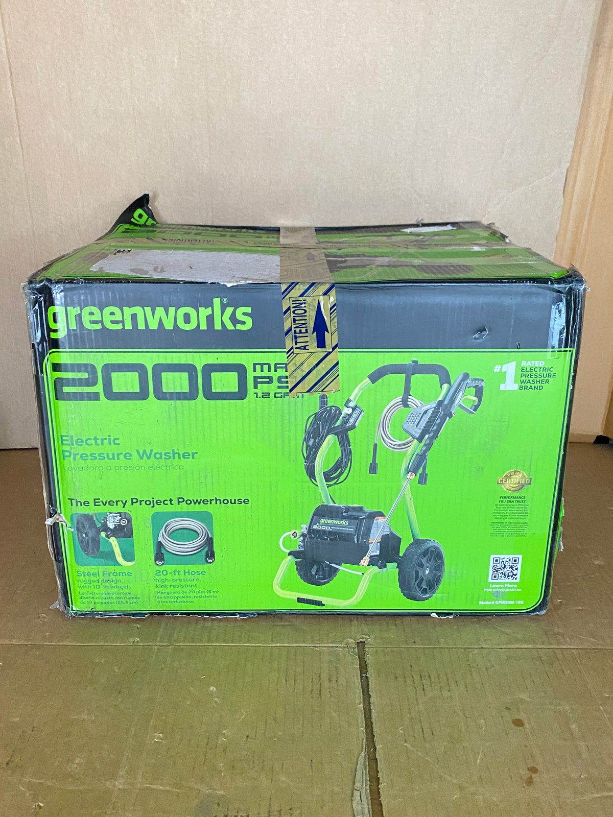 New Other Greenworks 2000 PSI (1.2 GPM Max) Rollable Electric Power Washer