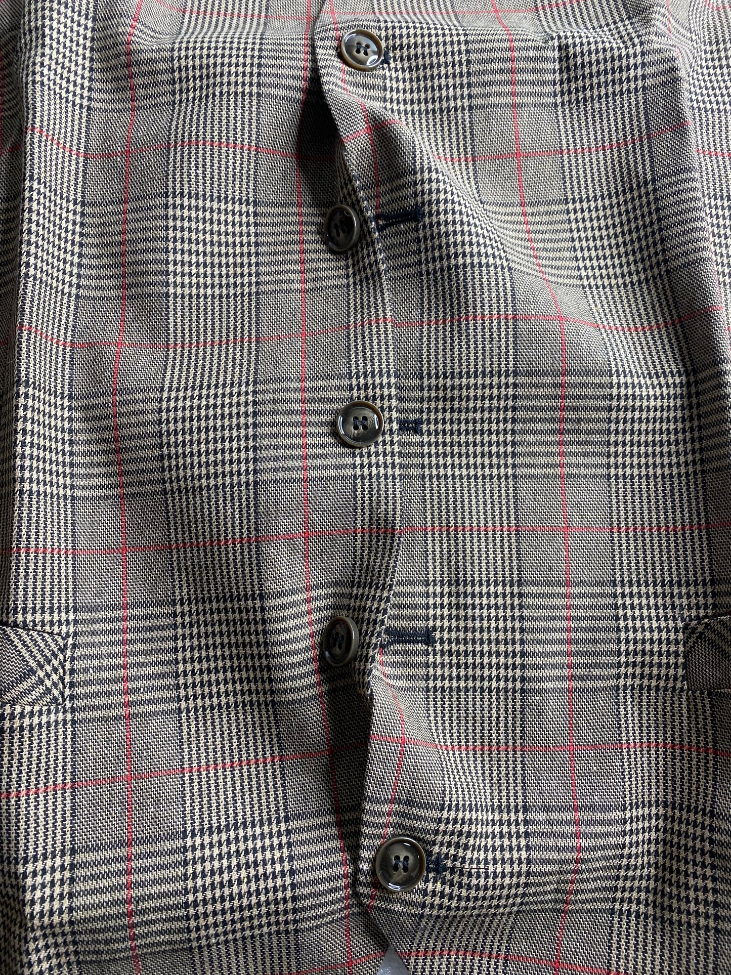 New Cloudstyle Men's Vintage Suit Vest Plaid Tweed Casual Waistcoat Marron 2XL
