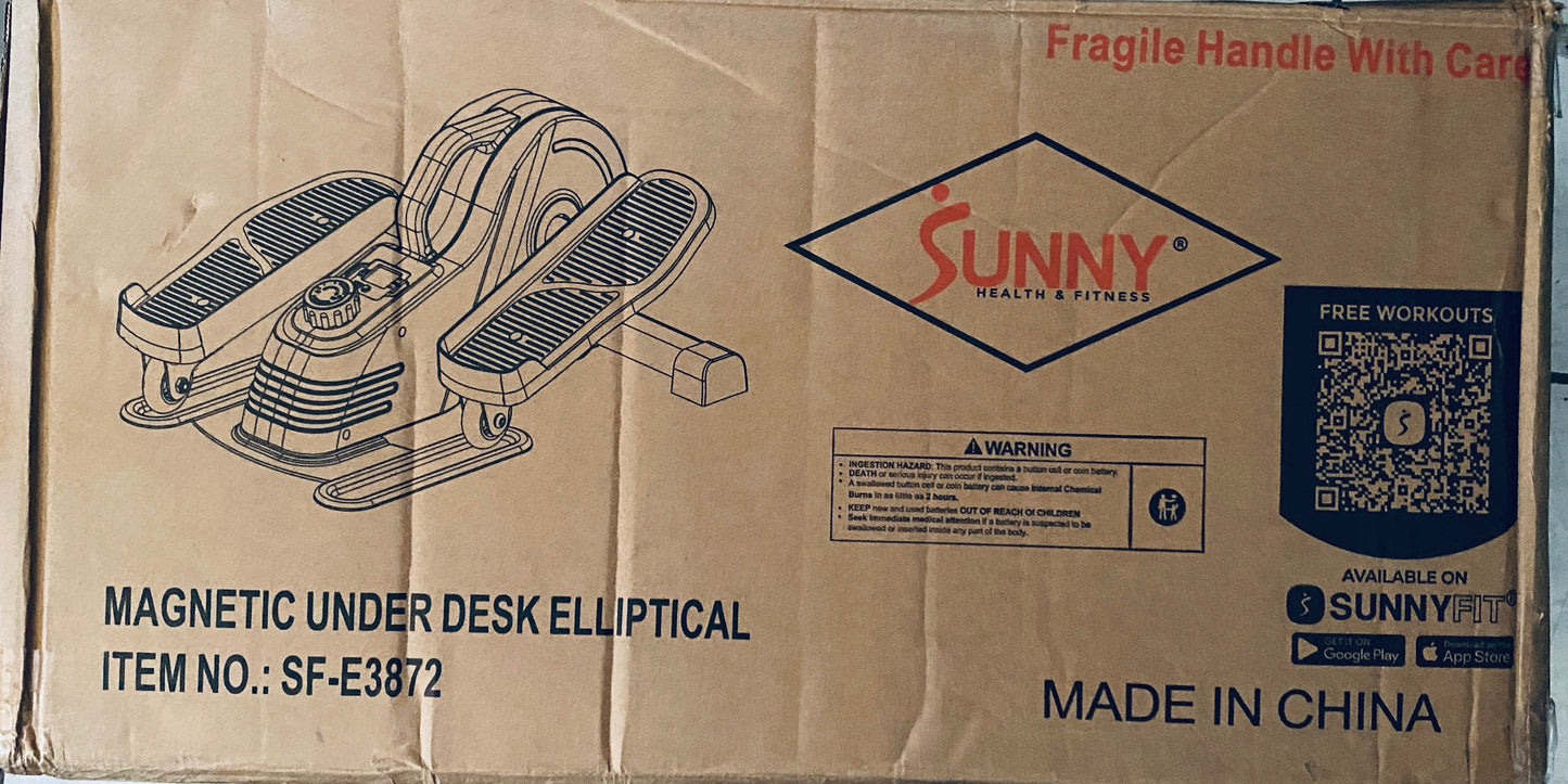 New Other Sunny Health&Fitness Magnetic Under Desk Elliptical Peddler Exerciser