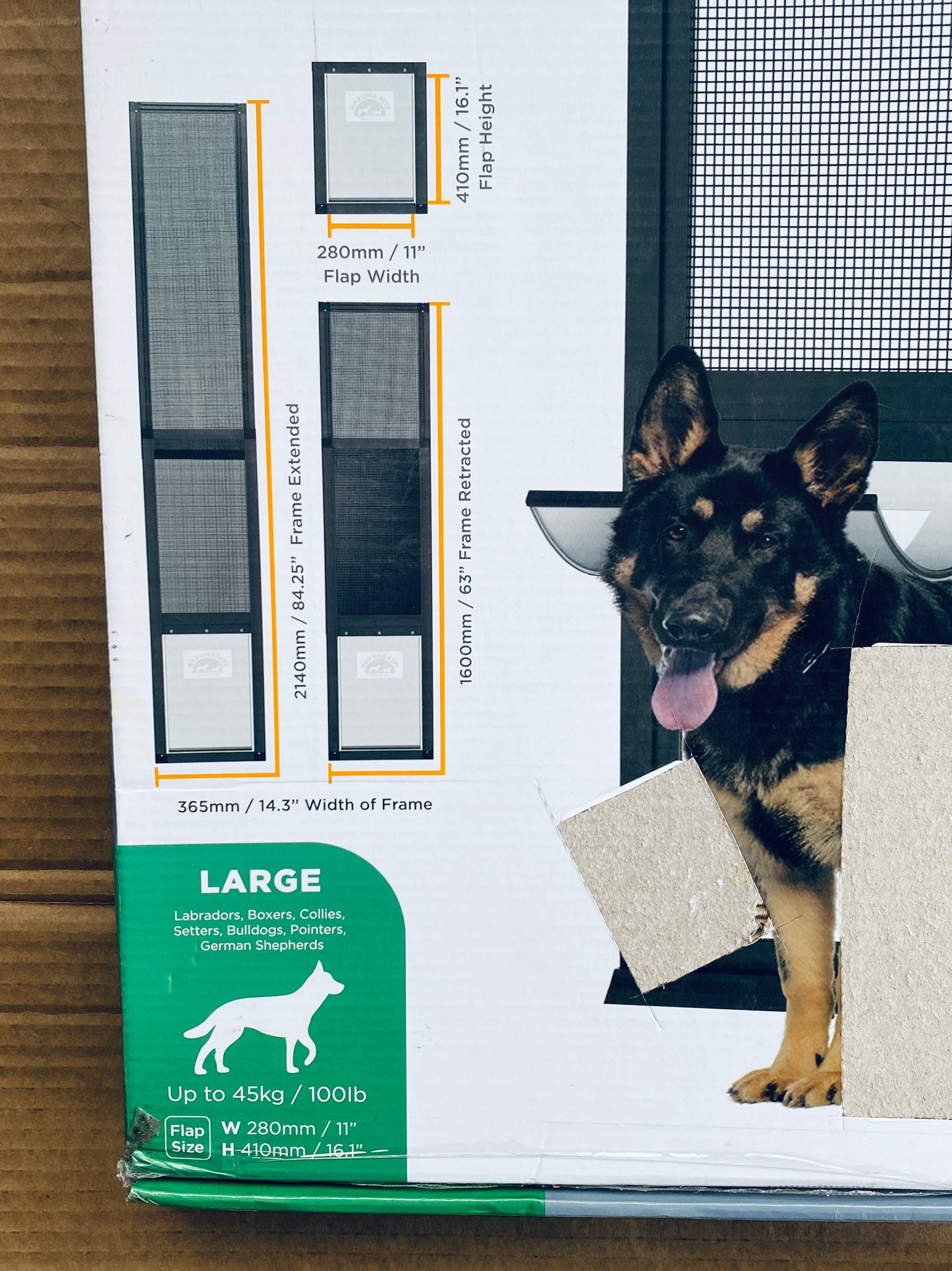 New Other Hakuna Pets Large Adjustable Patio Pet Door For Sliding Doors, Black