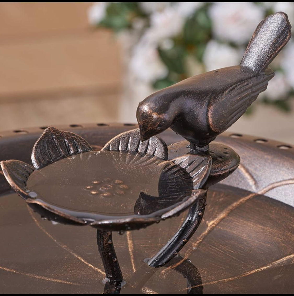 New Other Christopher Knight Home Anessa Aluminum & Iron Bird Bath, Shiny Copper