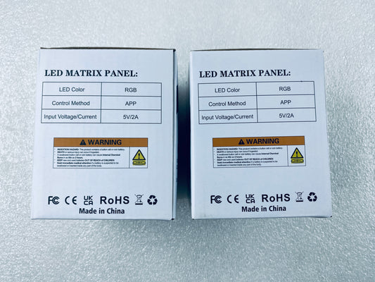 Lot Of 2 - New Flexible LED RGB App Control Screen Matrix Panel, 16x64