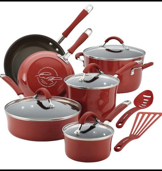 New Other Cucina 12-Piece Non Cookware Set, Cranberry Red