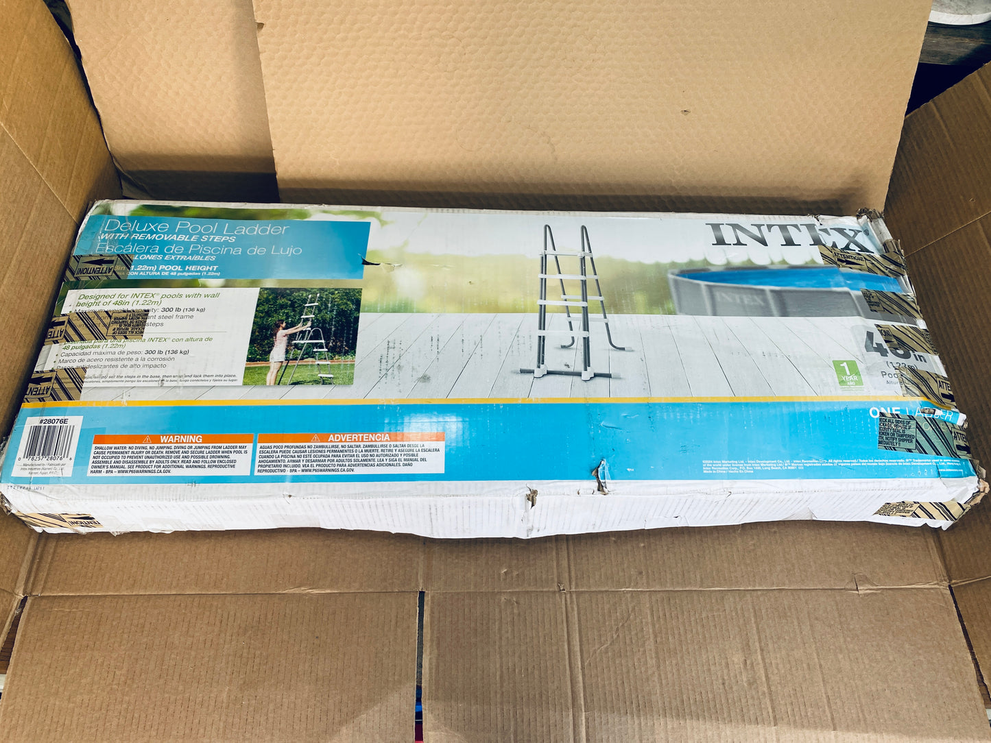 New Other Intex Deluxe 48” Pool Ladder With Removable Steps, Gray/White