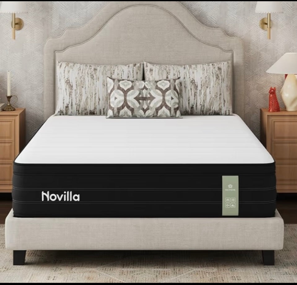 New Novilla 10” Twin Cooling Hybrid Gel Memory Foam Mattress