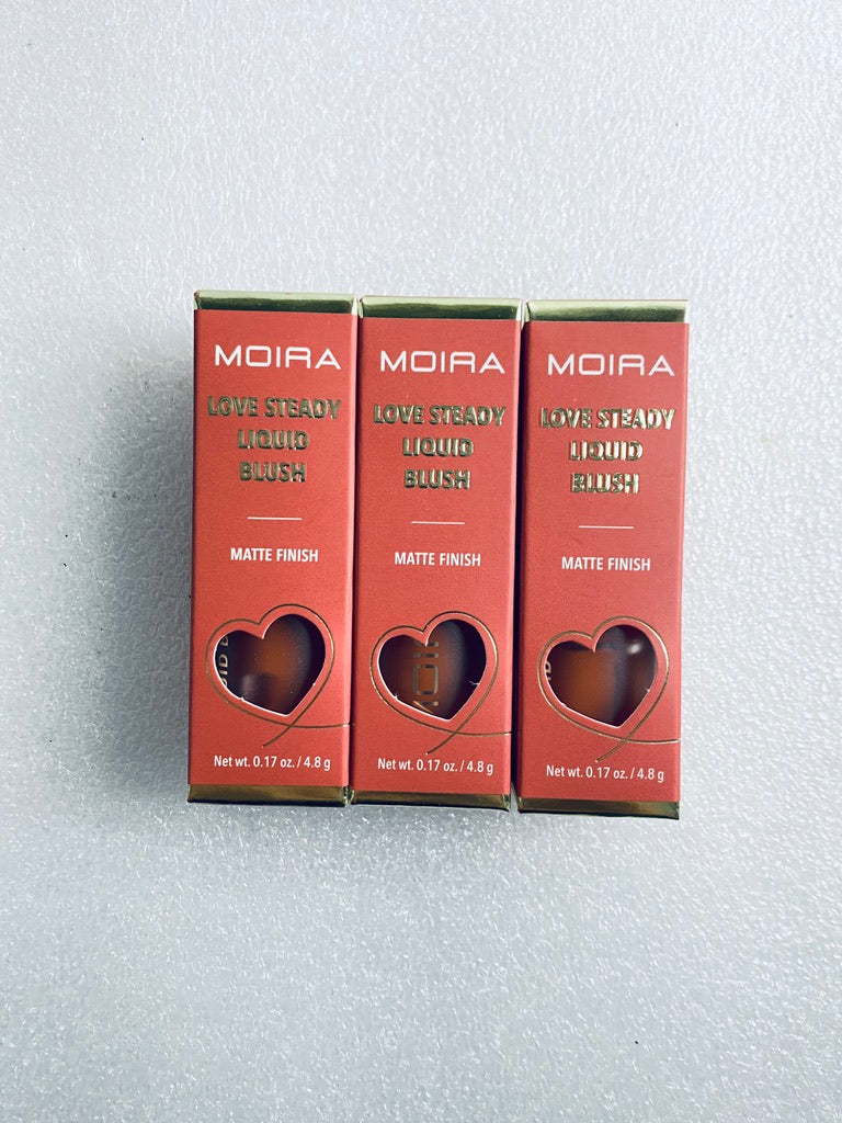 Lot Of 3-New Moira Love Steady Liquid Blush Matte Finish 09 Steady 0.17 oz. Each