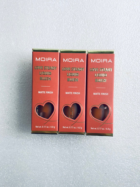 Lot Of 3-New Moira Love Steady Liquid Blush Matte Finish 09 Steady 0.17 oz. Each