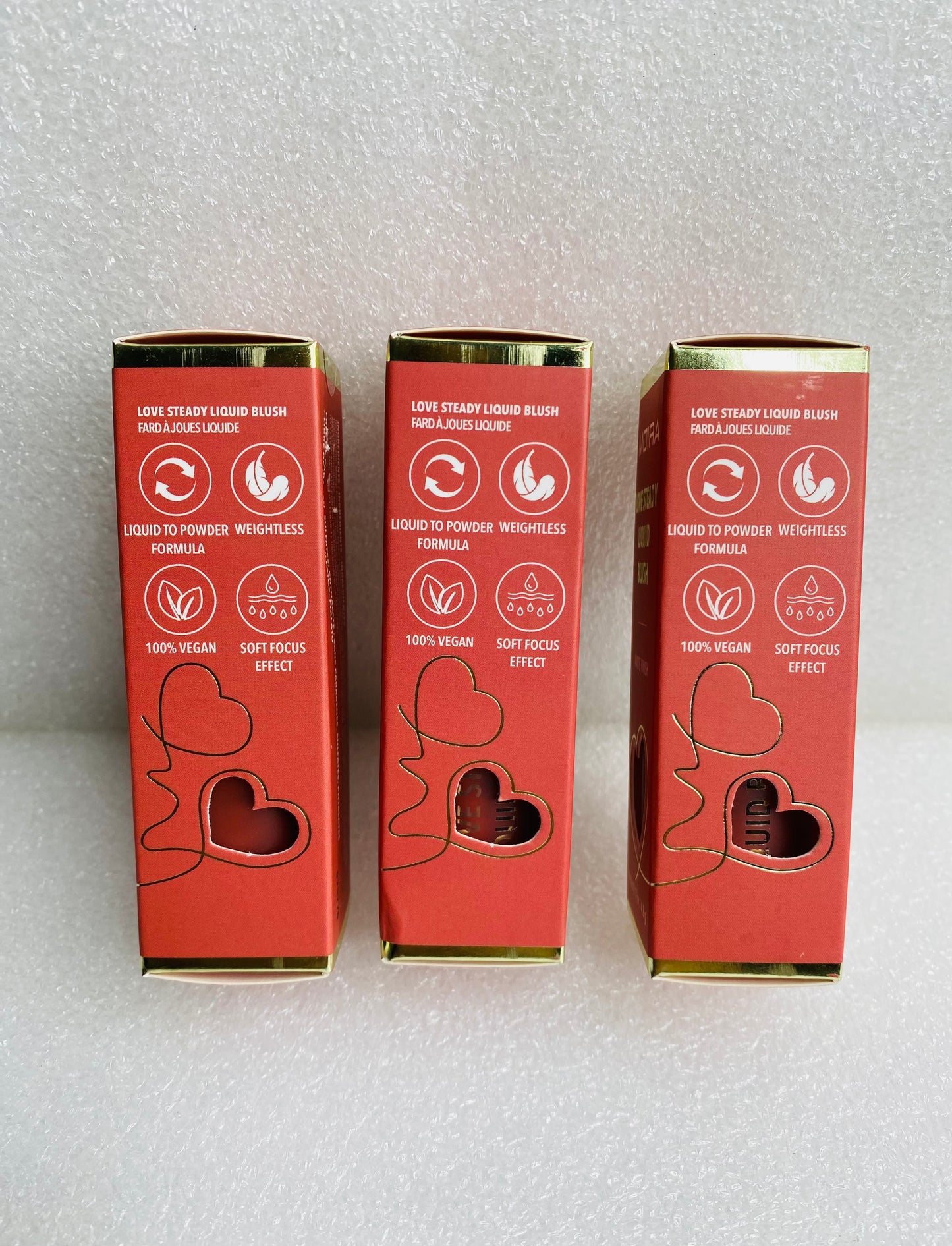 Lot Of 3 - New Moira Love Steady Liquid Blush Radiant Finish 02, 0.17 oz. Each