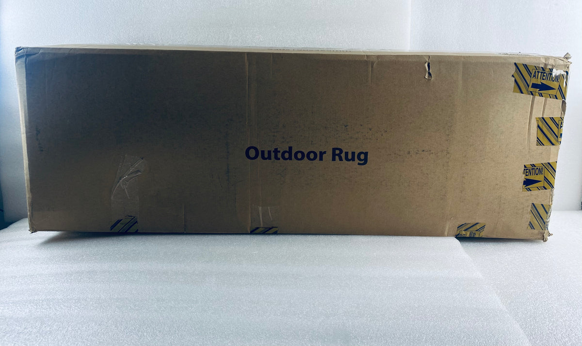 New Open Box Garvee 9’ x 18’ Outdoor Foldable Reversible Plastic Straw Rug