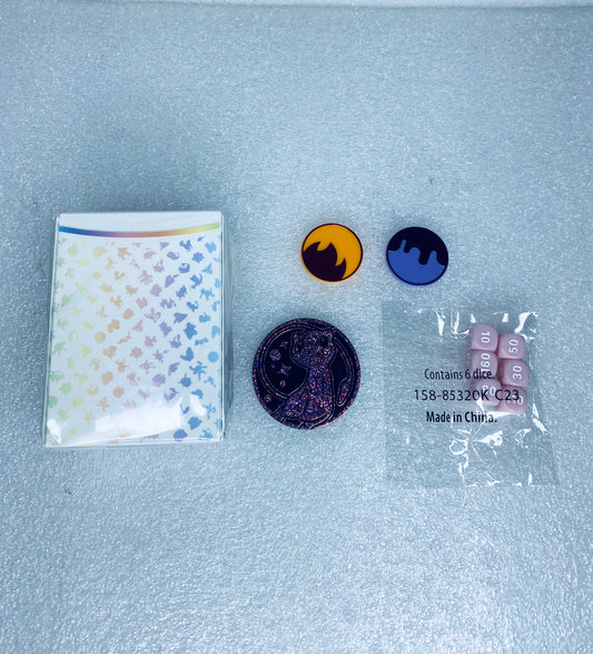 Lot of 5 - Pokemon 151 Scarlet & Violet, 3 Coins, 6 Dice & Deck Box - (READ)