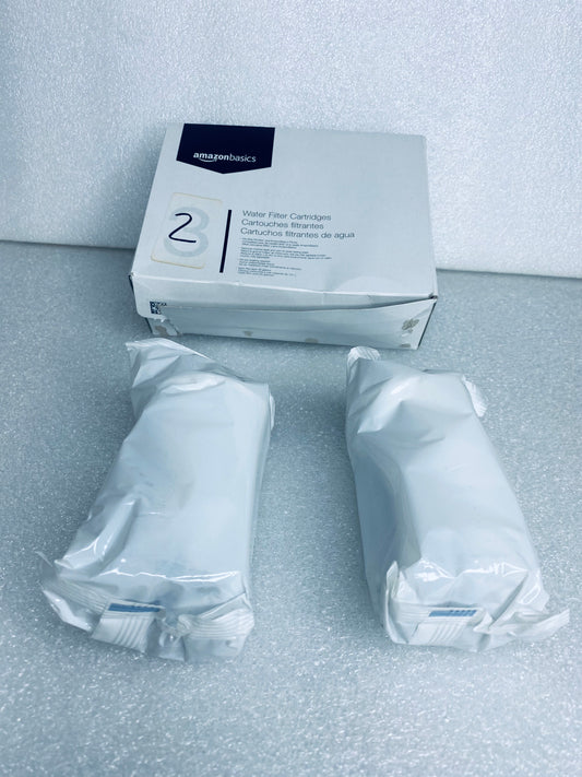 #34 - lot Of 2 -Open Box Amazon Basics Replacement Water Filters 1038346- (READ) - (IN CONDITION AS SHOWN)
