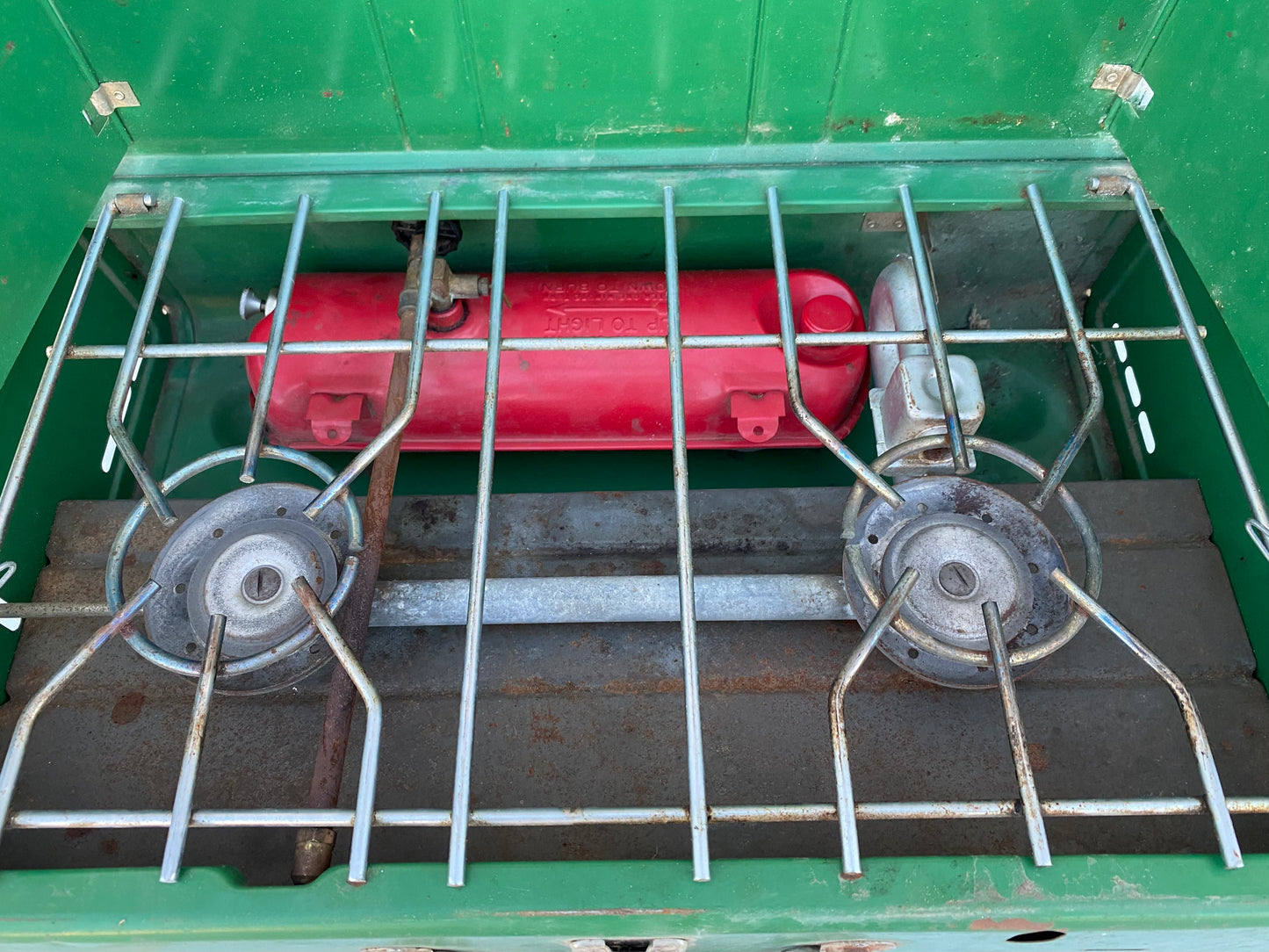 #128 - Coleman Classic Propane Gas Coming Stove 2-Burner - (IN CONDITION AS SHOWN)