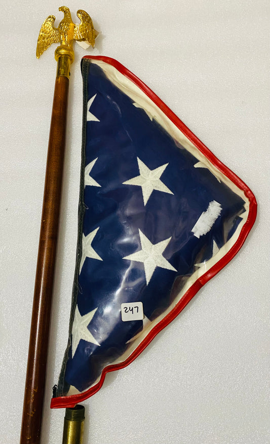#247 - 9 Foot Pole & American Flag - (IN CONDITION AS SHOWN)