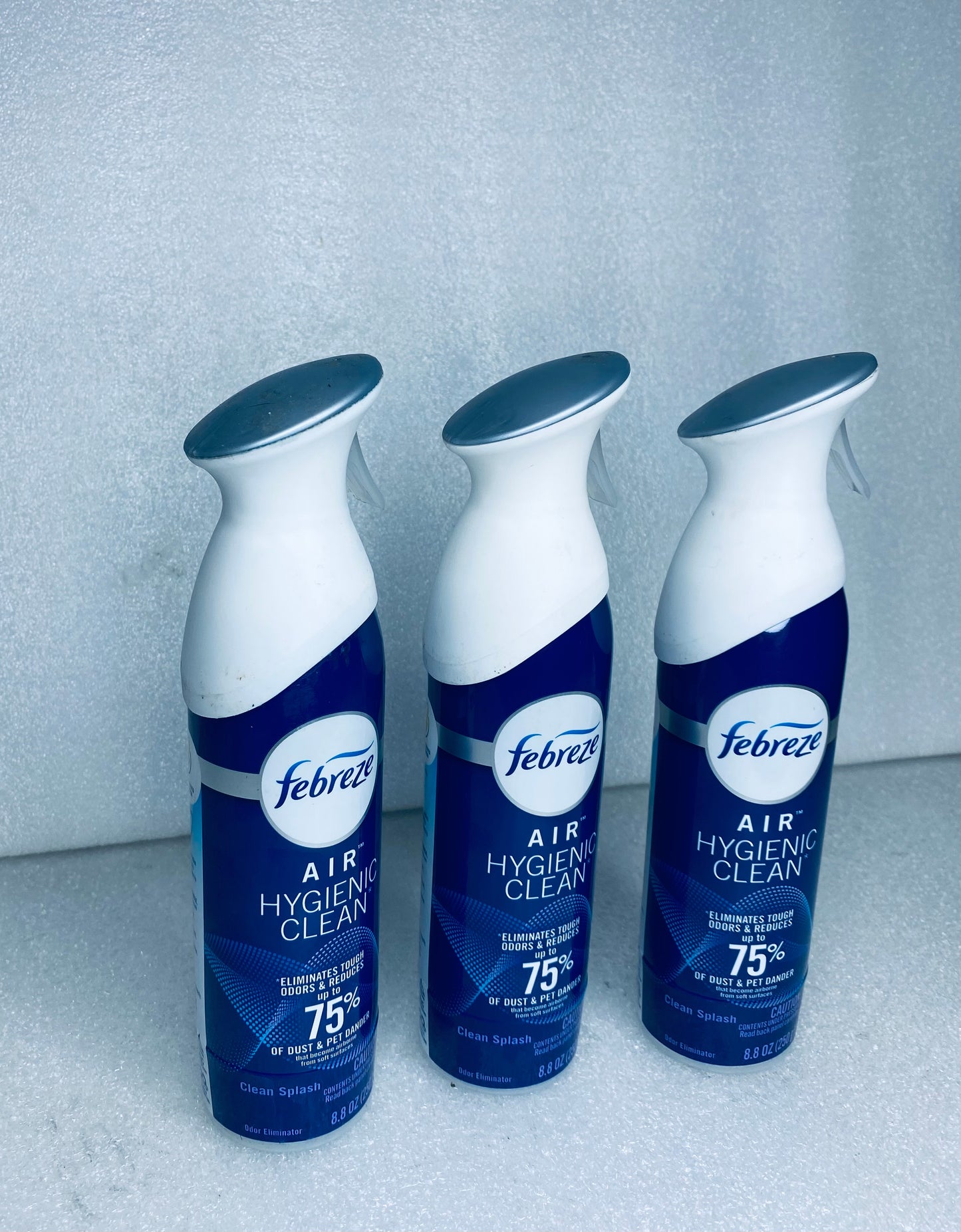 #15 - lot of 3 New - Febreze Air Hygienic Clean 8.8 oz. Clean Splash - (READ) - (IN CONDITION AS SHOWN)