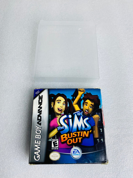 the Sims Bustin' Out (Nintendo Game Boy Advance, 2003) W/Plastic Cover - (READ)