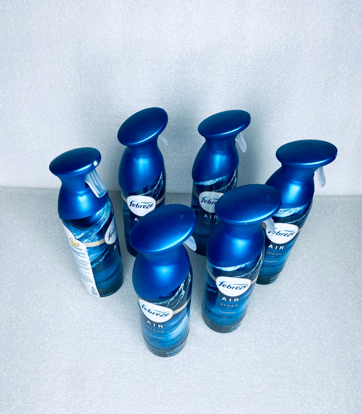 #11 - lot of 6 New - Febreze Air Ocean 8.8 oz. Spray Fresheners - (READ) - (IN CONDITION AS SHOWN)