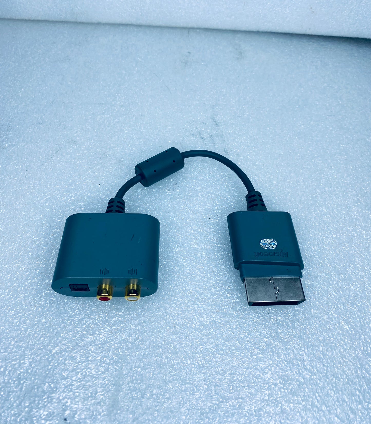 #30 - genuine OEM Microsoft Xbox 360 Audio Adapter X808221-001, Gray - (READ) - (IN CONDITION AS SHOWN)