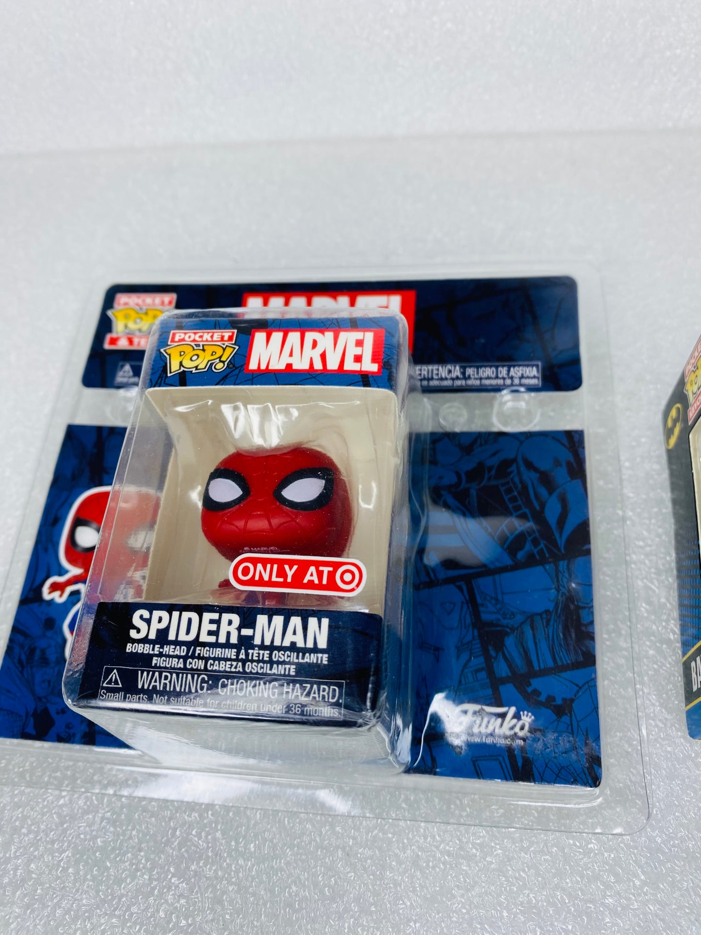 lot Of 2 Pocket Funko Pop Keychains, Spider-Man & Classic Batman - (READ)