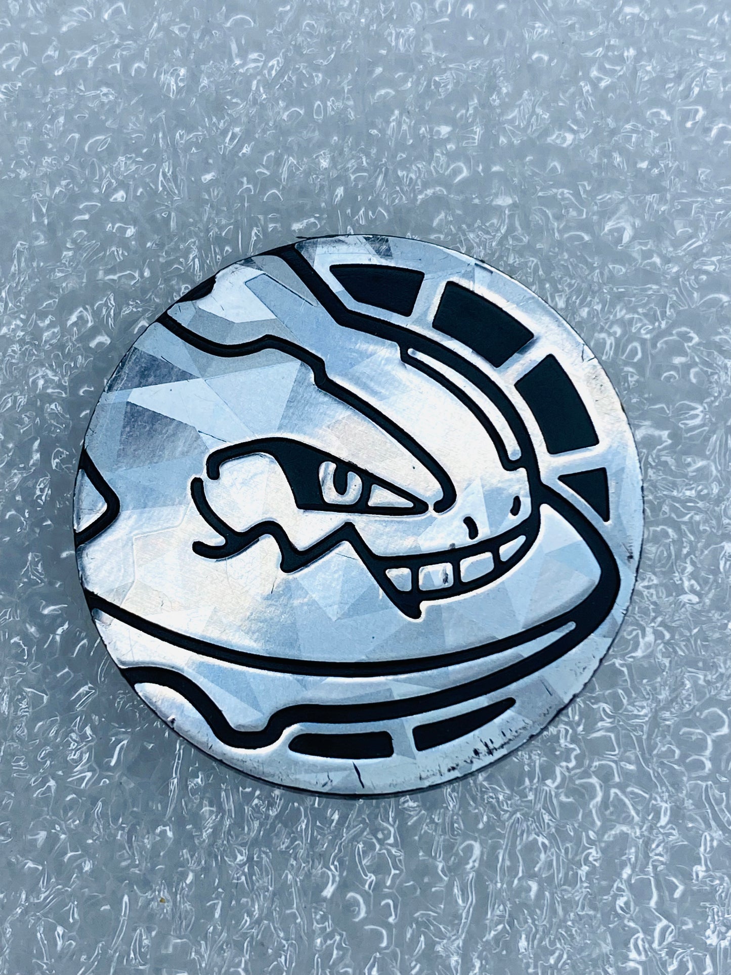 pokemon Steelix Silver, Black Back, 1 3/16" Coin - (READ)
