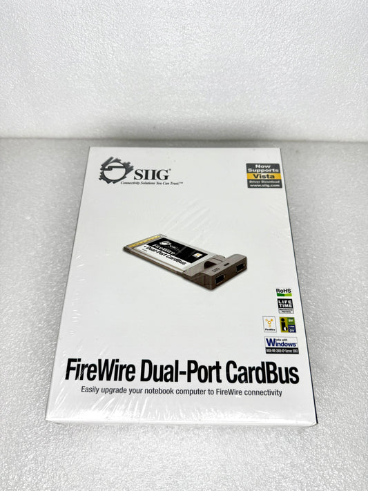 New - SIIG Firewire Dual-Port CardBus for Windows, Gray, 02-0322A