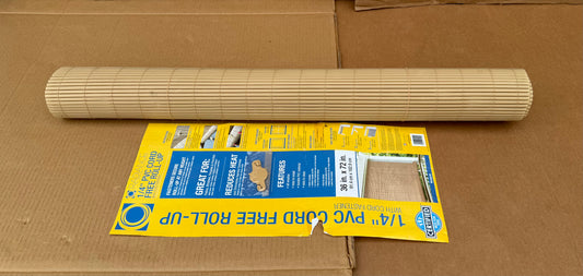#166 - Radiance Outdoor Oval Vinyl Cord-Free PVC Rollup Blinds 36” x 72” - (READ)