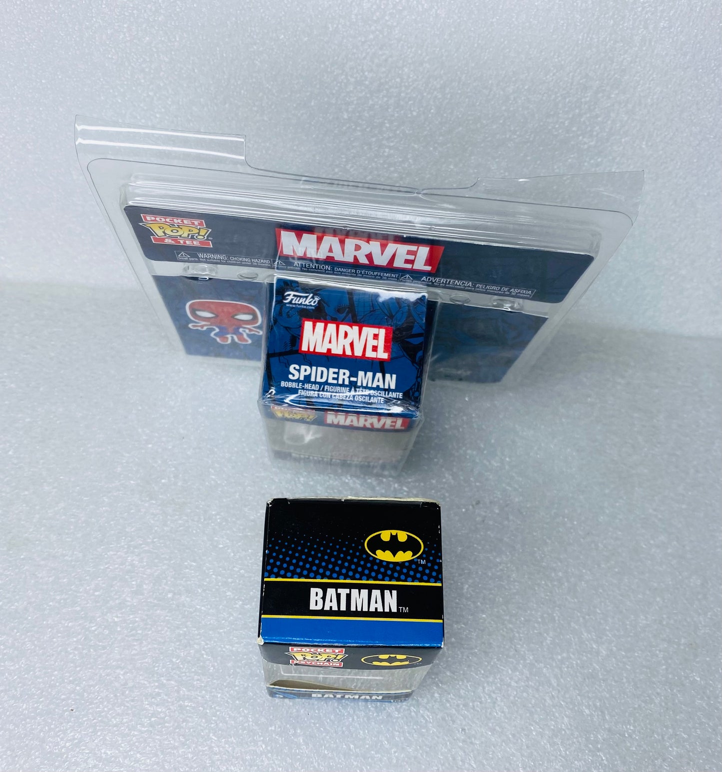 lot Of 2 Pocket Funko Pop Keychains, Spider-Man & Classic Batman - (READ)