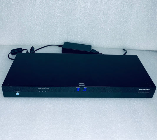 Binary B-120-HDMATRIX-4x4 HDMI Matrix Switcher With Power Cord, Black - (READ)
