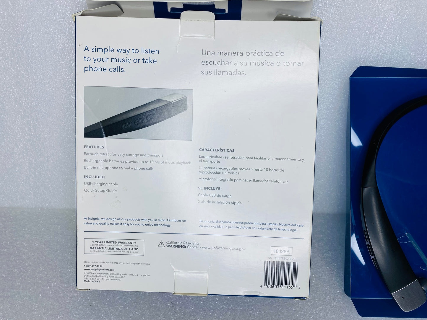 insignia Wireless Bluetooth In-Ear Headset W/Microphone, NS-CAHBTEB02-B – READ