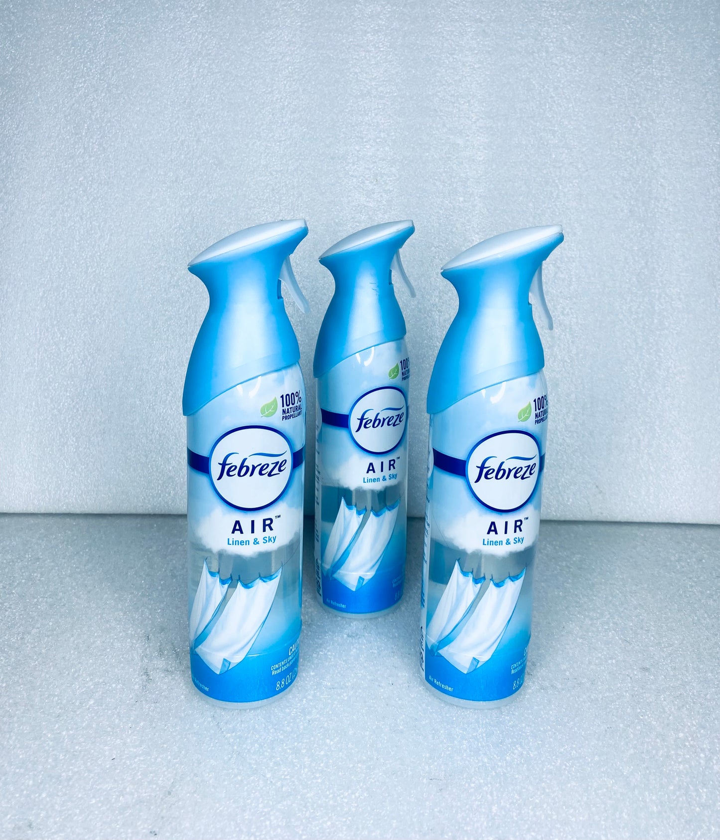#13 - lot of 3 New - Febreze Air Lime & Sky 8.8 oz. Spray Fresheners - (READ) - (IN CONDITION AS SHOWN)