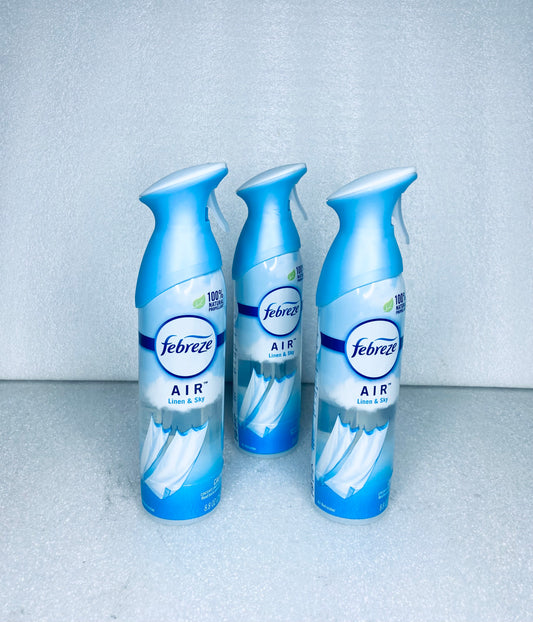#13 - lot of 3 New - Febreze Air Lime & Sky 8.8 oz. Spray Fresheners - (READ) - (IN CONDITION AS SHOWN)