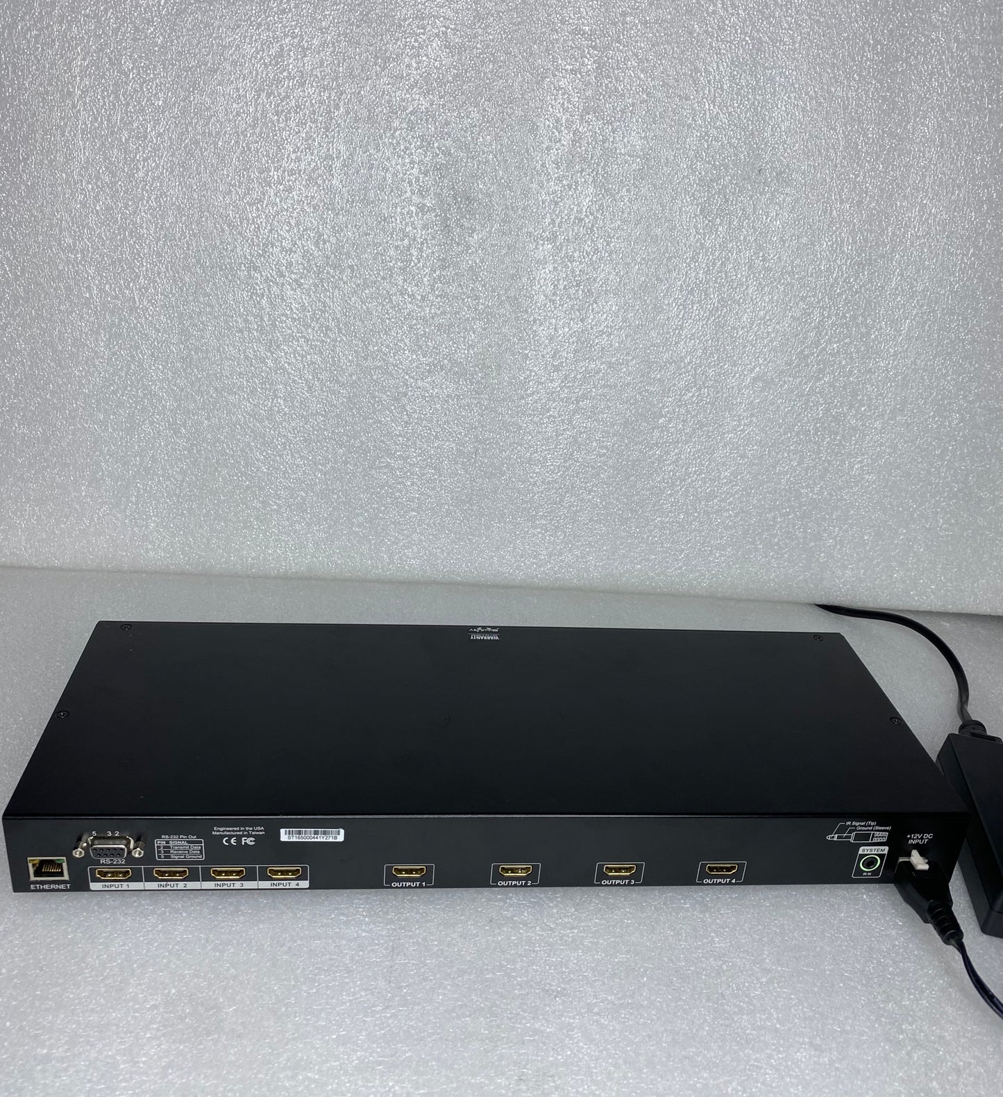 Binary B-120-HDMATRIX-4x4 HDMI Matrix Switcher With Power Cord, Black - (READ)